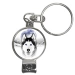 Wolf Moon Mountains Nail Clippers Key Chain