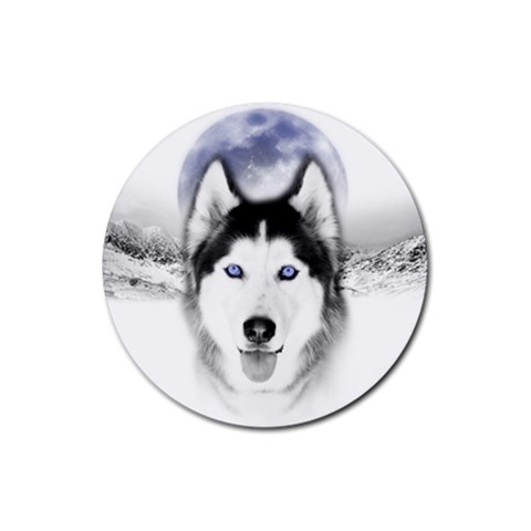 Wolf Moon Mountains Rubber Coaster (Round) from ArtsNow.com Front
