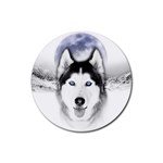 Wolf Moon Mountains Rubber Coaster (Round)