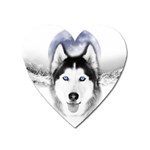 Wolf Moon Mountains Magnet (Heart)