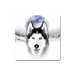 Wolf Moon Mountains Magnet (Square)