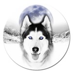 Wolf Moon Mountains Magnet 5  (Round)