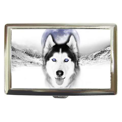 Wolf Moon Mountains Cigarette Money Case from ArtsNow.com Front