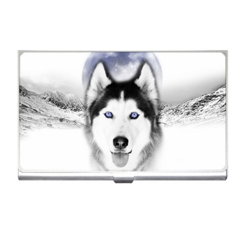 Wolf Moon Mountains Business Card Holder from ArtsNow.com Front