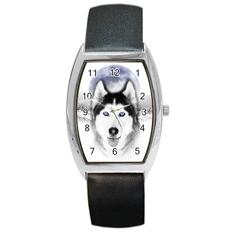 Wolf Moon Mountains Barrel Style Metal Watch from ArtsNow.com Front