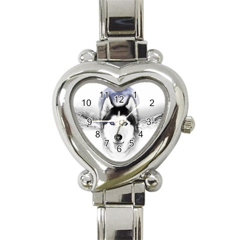 Wolf Moon Mountains Heart Italian Charm Watch from ArtsNow.com Front