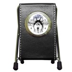 Wolf Moon Mountains Pen Holder Desk Clock