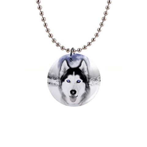 Wolf Moon Mountains 1  Button Necklace from ArtsNow.com Front