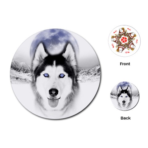 Wolf Moon Mountains Playing Cards (Round) from ArtsNow.com Front