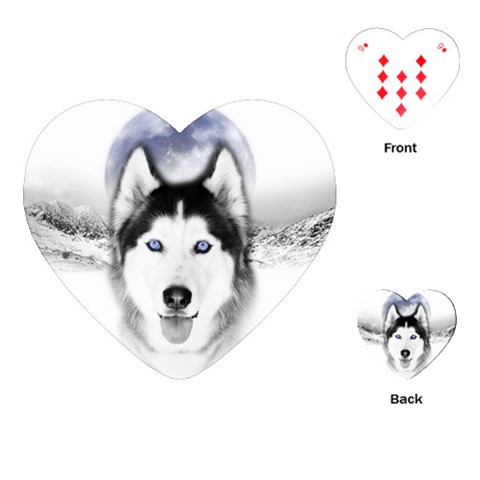 Wolf Moon Mountains Playing Cards (Heart) from ArtsNow.com Front