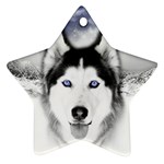 Wolf Moon Mountains Star Ornament (Two Sides)