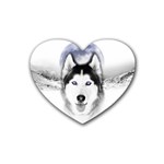 Wolf Moon Mountains Rubber Coaster (Heart)