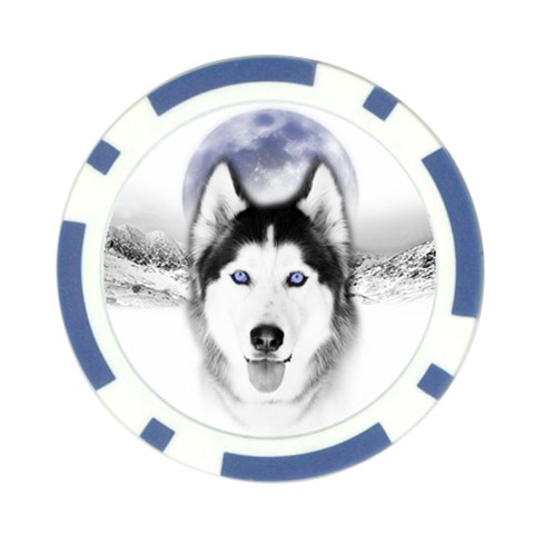 Wolf Moon Mountains Poker Chip Card Guard from ArtsNow.com Front
