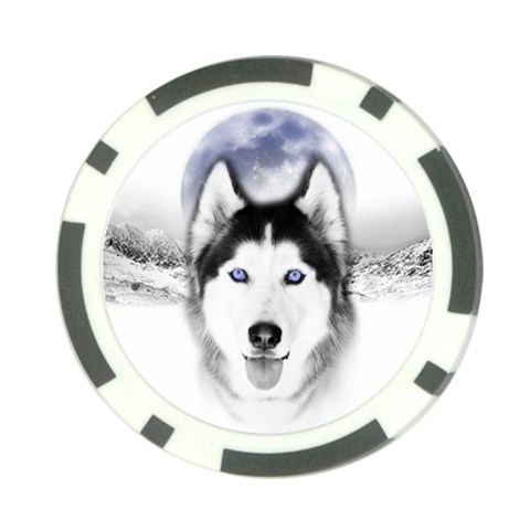 Wolf Moon Mountains Poker Chip Card Guard from ArtsNow.com Back