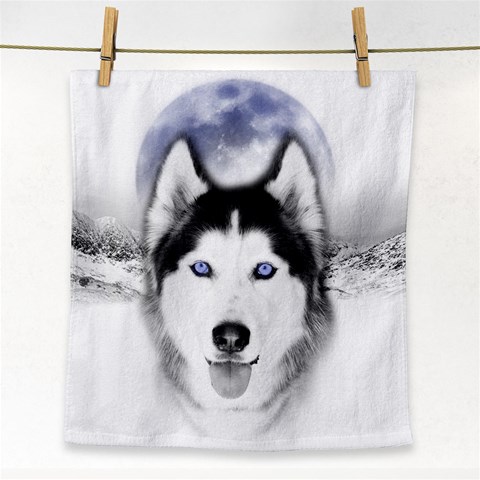 Wolf Moon Mountains Face Towel from ArtsNow.com Front