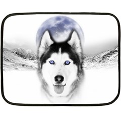 Wolf Moon Mountains Double Sided Fleece Blanket (Mini) from ArtsNow.com 35 x27  Blanket Front