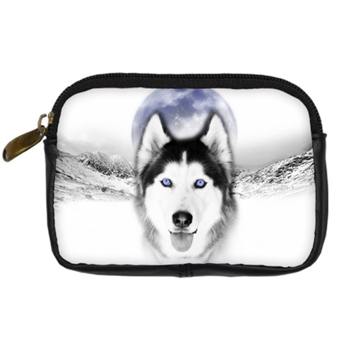 Wolf Moon Mountains Digital Camera Leather Case from ArtsNow.com Front