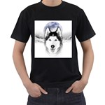 Wolf Moon Mountains Men s T-Shirt (Black)