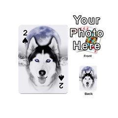 Wolf Moon Mountains Playing Cards 54 (Mini) from ArtsNow.com Front - Spade2