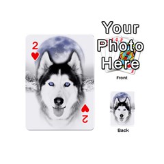 Wolf Moon Mountains Playing Cards 54 (Mini) from ArtsNow.com Front - Heart2