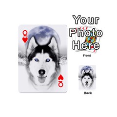 Queen Wolf Moon Mountains Playing Cards 54 (Mini) from ArtsNow.com Front - HeartQ