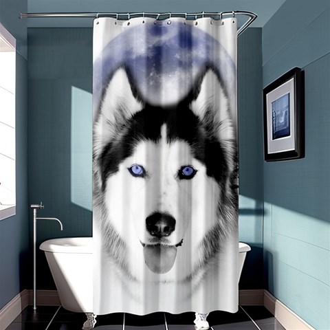 Wolf Moon Mountains Shower Curtain 36  x 72  (Stall) from ArtsNow.com Curtain(36 X72 ) - 33.26 x66.24  Curtain(36 X72 )
