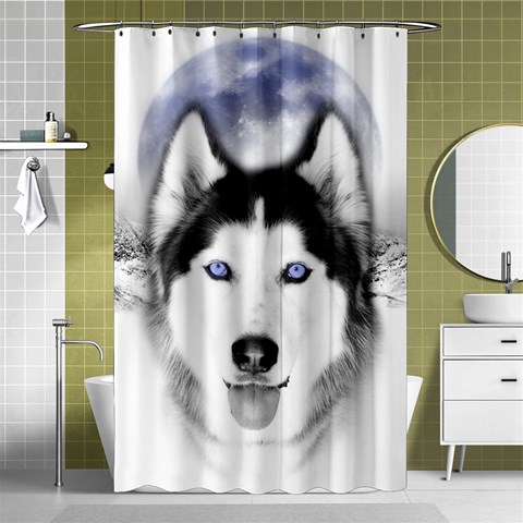 Wolf Moon Mountains Shower Curtain 48  x 72  (Small) from ArtsNow.com Curtain(48  X 72 ) - 42.18 x64.8  Curtain(48  X 72 )