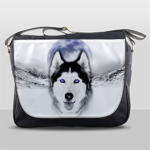 Wolf Moon Mountains Messenger Bag from ArtsNow.com Front