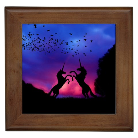 Unicorn Sunset Framed Tile from ArtsNow.com Front