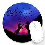 Unicorn Sunset Round Mousepad