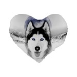 Wolf Moon Mountains Standard 16  Premium Heart Shape Cushion 