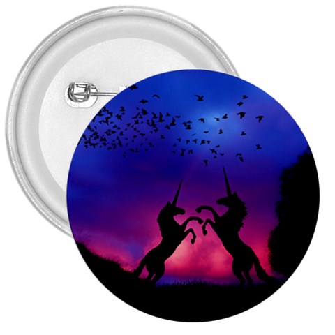 Unicorn Sunset 3  Button from ArtsNow.com Front