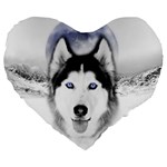 Wolf Moon Mountains Large 19  Premium Heart Shape Cushion