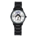 Wolf Moon Mountains Stainless Steel Round Watch