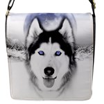 Wolf Moon Mountains Flap Closure Messenger Bag (S)