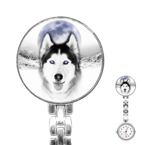 Wolf Moon Mountains Stainless Steel Nurses Watch from ArtsNow.com Front