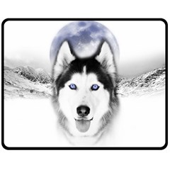 Wolf Moon Mountains Double Sided Fleece Blanket (Medium) from ArtsNow.com 58.8 x47.4  Blanket Back