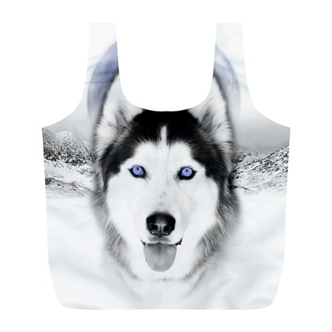 Wolf Moon Mountains Full Print Recycle Bag (L) from ArtsNow.com Front