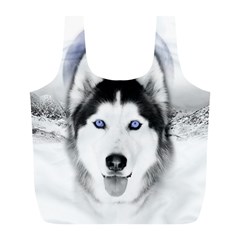 Wolf Moon Mountains Full Print Recycle Bag (L) from ArtsNow.com Front