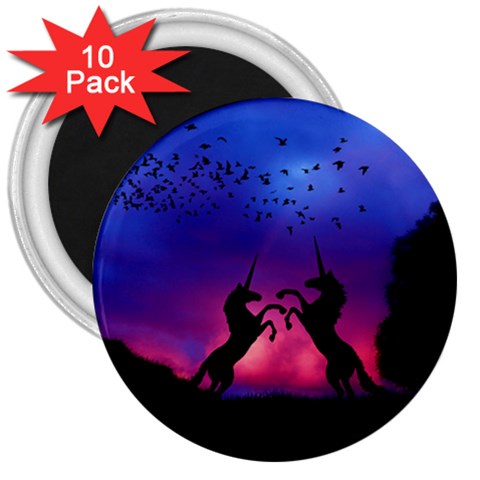 Unicorn Sunset 3  Magnet (10 pack) from ArtsNow.com Front