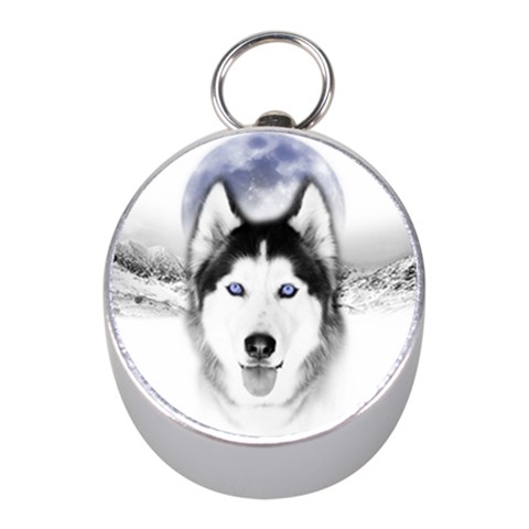 Wolf Moon Mountains Silver Compass (Mini) from ArtsNow.com Front