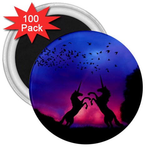 Unicorn Sunset 3  Magnet (100 pack) from ArtsNow.com Front