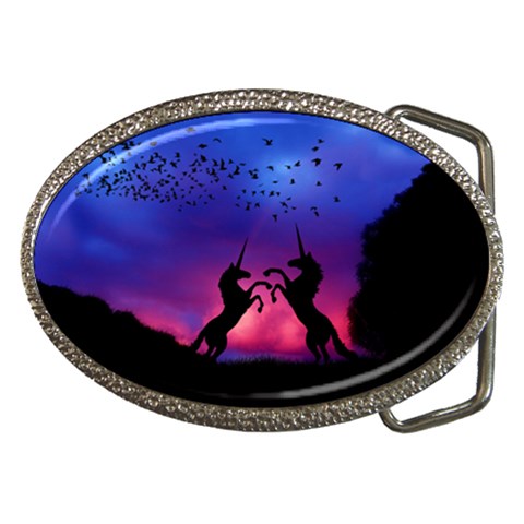 Unicorn Sunset Belt Buckle from ArtsNow.com Front