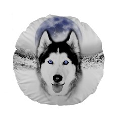 Wolf Moon Mountains Standard 15  Premium Flano Round Cushion  from ArtsNow.com Front