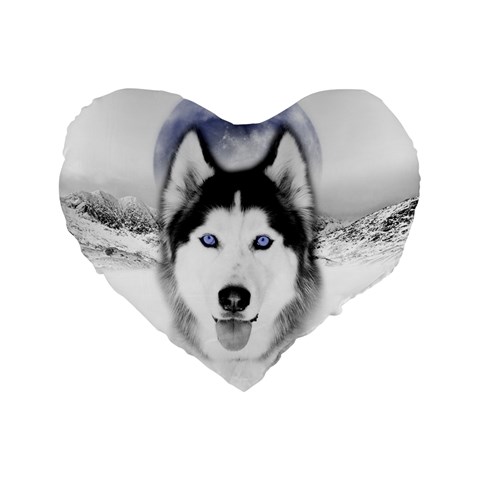 Wolf Moon Mountains Standard 16  Premium Flano Heart Shape Cushion  from ArtsNow.com Front