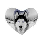 Wolf Moon Mountains Standard 16  Premium Flano Heart Shape Cushion 