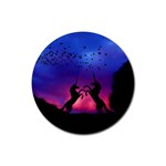 Unicorn Sunset Rubber Coaster (Round)