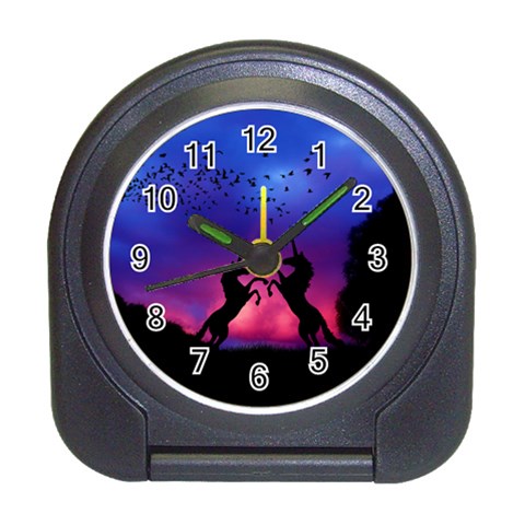 Unicorn Sunset Travel Alarm Clock from ArtsNow.com Front