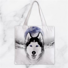 Wolf Moon Mountains Zipper Grocery Tote Bag from ArtsNow.com Front