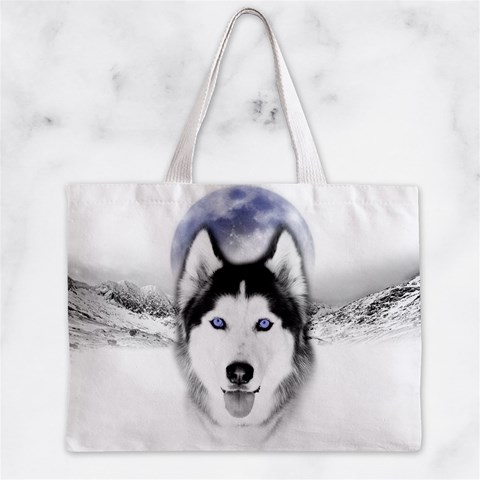 Wolf Moon Mountains Zipper Mini Tote Bag from ArtsNow.com Front